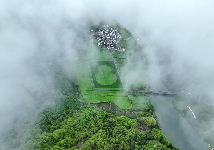 安徽休寧：煙雨山村春色美